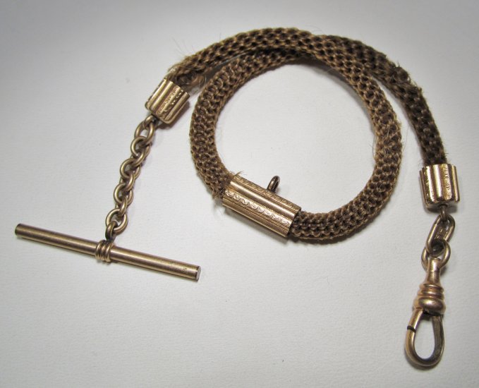Antique Victorian Woven Hair Watch Fob WC-395 - Click Image to Close