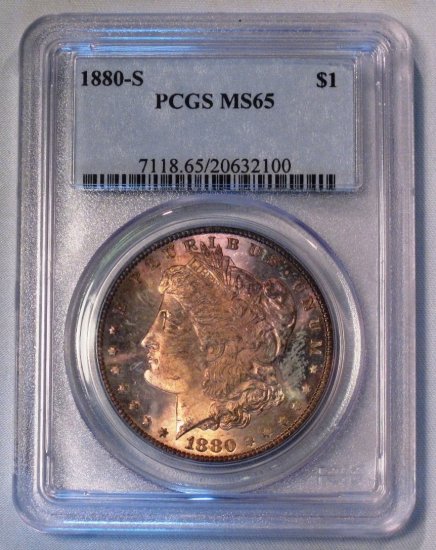 Morgan Dollar 1880-S PCGS MS 65 Deep Toned Coin WDEB-05 - Click Image to Close