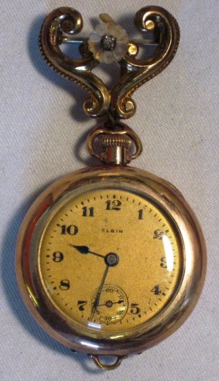 Vintage Elgin Pendant Watch on Fancy Pin WDEW-06 - Click Image to Close