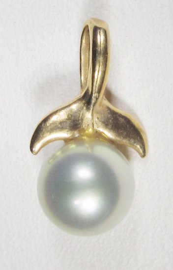 14K Gold & Pearl Designer Necklace Pendant WC-098 - Click Image to Close