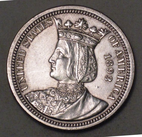Isabella Columbian Expo Quarter Rare Silver Commem Coin WDEE-10 - Click Image to Close