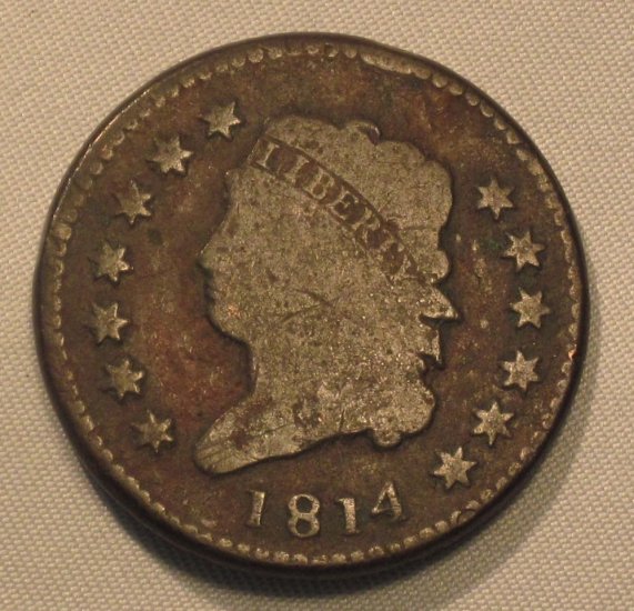 Large Cent 1814 Classic Head Nice Brown VG Details Coin WDEE-09 - Click Image to Close