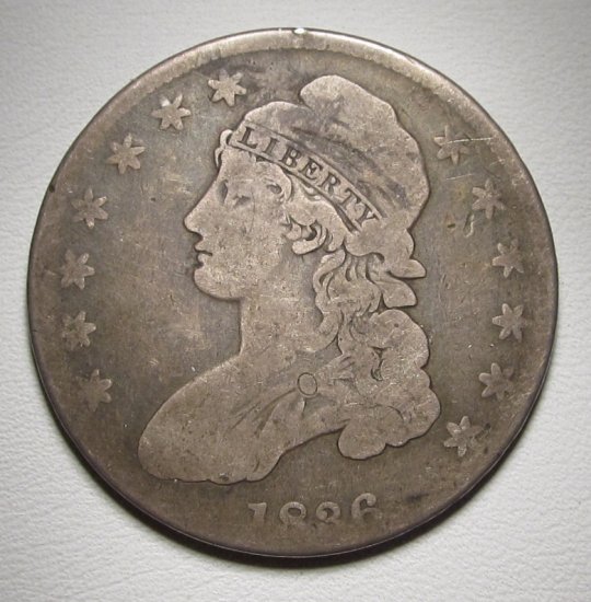 Capped Bust Half Dollar 1836 Very Good Silver Coin WDED-38 - Click Image to Close