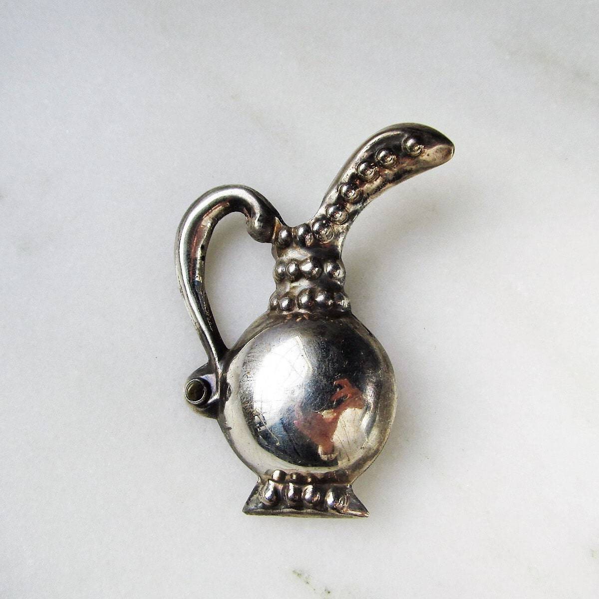 Vintage Sterling Silver Mexico Jar Pitcher Brooch ETC6798