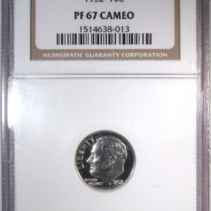 1952 Roosevelt Dime NGC PF67 CAMEO Coin AR830