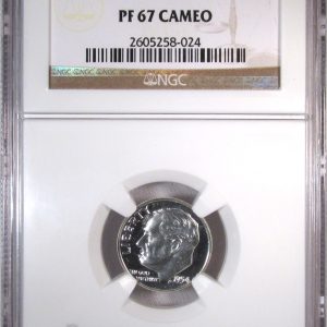 1954 Silver Roosevelt Dime NGC PF67 CAMEO Coin AR832