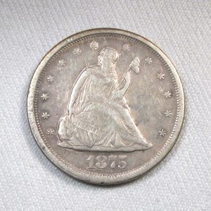 1875-S Silver Seated Liberty 20 Cents CH VF Details Coin AR850