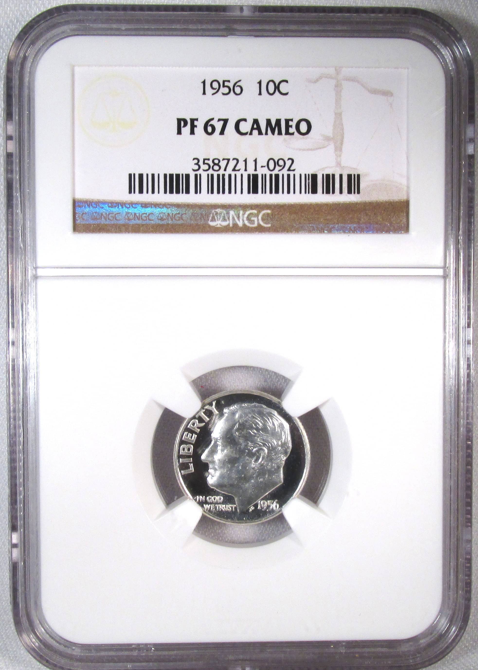 1956 Roosevelt Dime NGC PF67 CAMEO Coin AR834