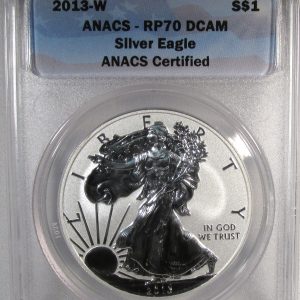 2013-W Reverse Proof American Silver Eagle ANACS RP70 DCAM AS136