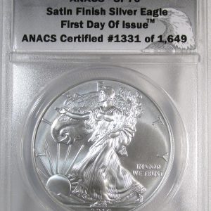 2014-W American Silver Eagle ANACS SP70 Satin Finish 1st Day Issue AS146