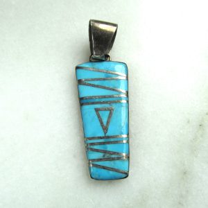Turquoise Sterling Silver Necklace Pendant ETC10595