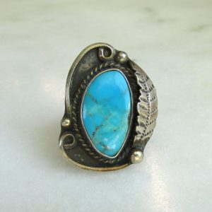Vintage Native American Turquoise Sterling Silver Ring ETC10628