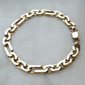 Vintage 14K Solid Gold Custom Link Chain Bracelet ETC10944