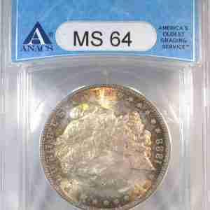 Blue Chip Quality 1888-O Silver Morgan Dollar ANACS MS64 w/ Light Toning XX68