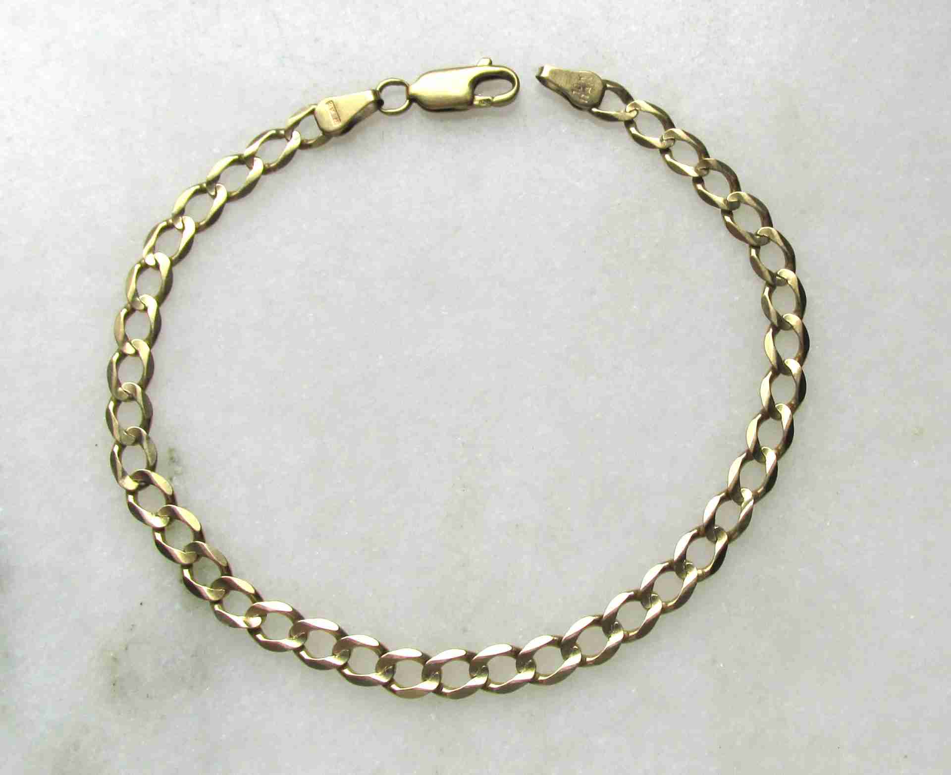Vintage 10K Yellow Gold Curb Chain Bracelet ETC11068