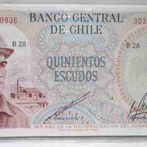 1971 Chile 500 Escudos Paper Note GEM UNC PC826