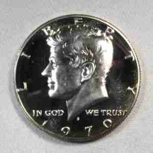 1970-S Proof Silver Kennedy Half Dollar Near Cameo Coin AT503