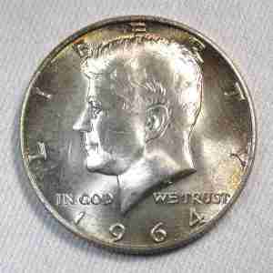 1964 Silver Kennedy Half Dollar CH UNC Coin AT579