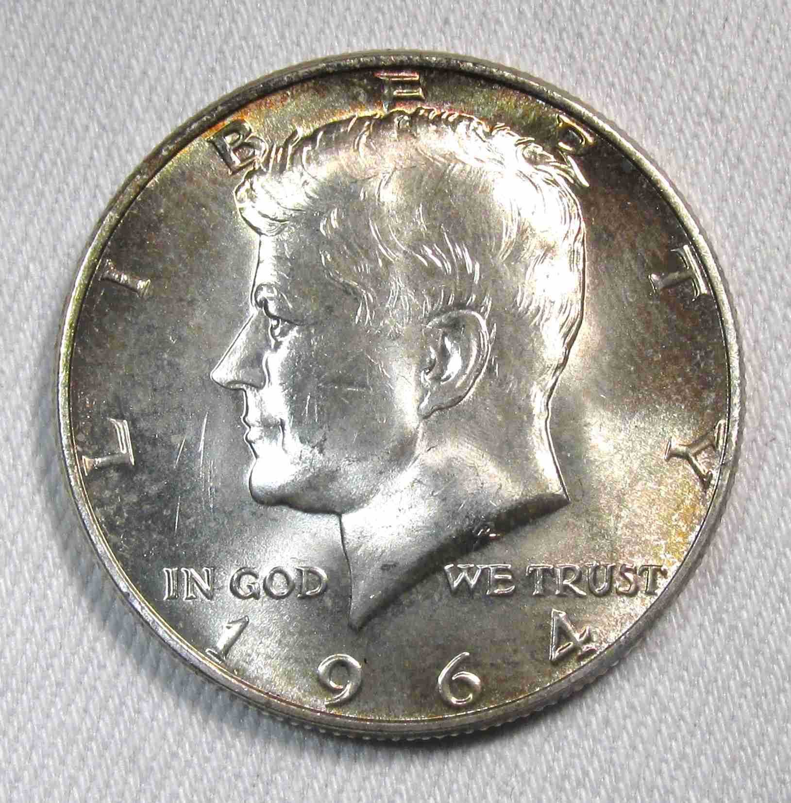 1964 Silver Kennedy Half Dollar CH UNC Coin AT579