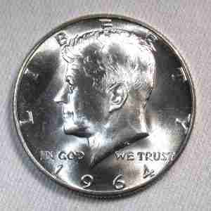 1964-D Silver Kennedy Half Dollar GEM UNC Coin AT581