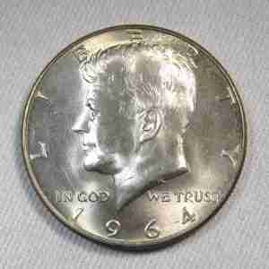 1964-D Silver Kennedy Half Dollar GEM UNC Coin AT589