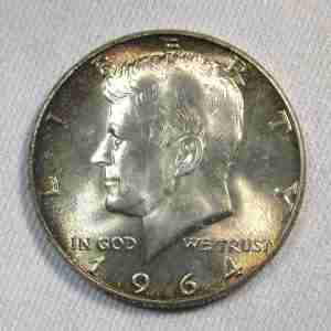 1964 Silver Kennedy Half Dollar VCH UNC Coin AT595