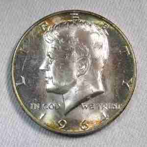 1964-D Silver Kennedy Half Dollar VCH UNC Coin AT602