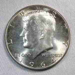 1964 Silver Kennedy Half Dollar GEM UNC Coin AT628