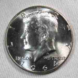 1964 Silver Kennedy Half Dollar GEM UNC Coin AT713