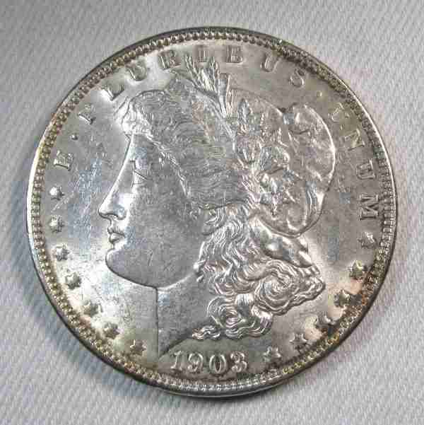 1903 Silver Morgan Dollar CH AU Coin AT714