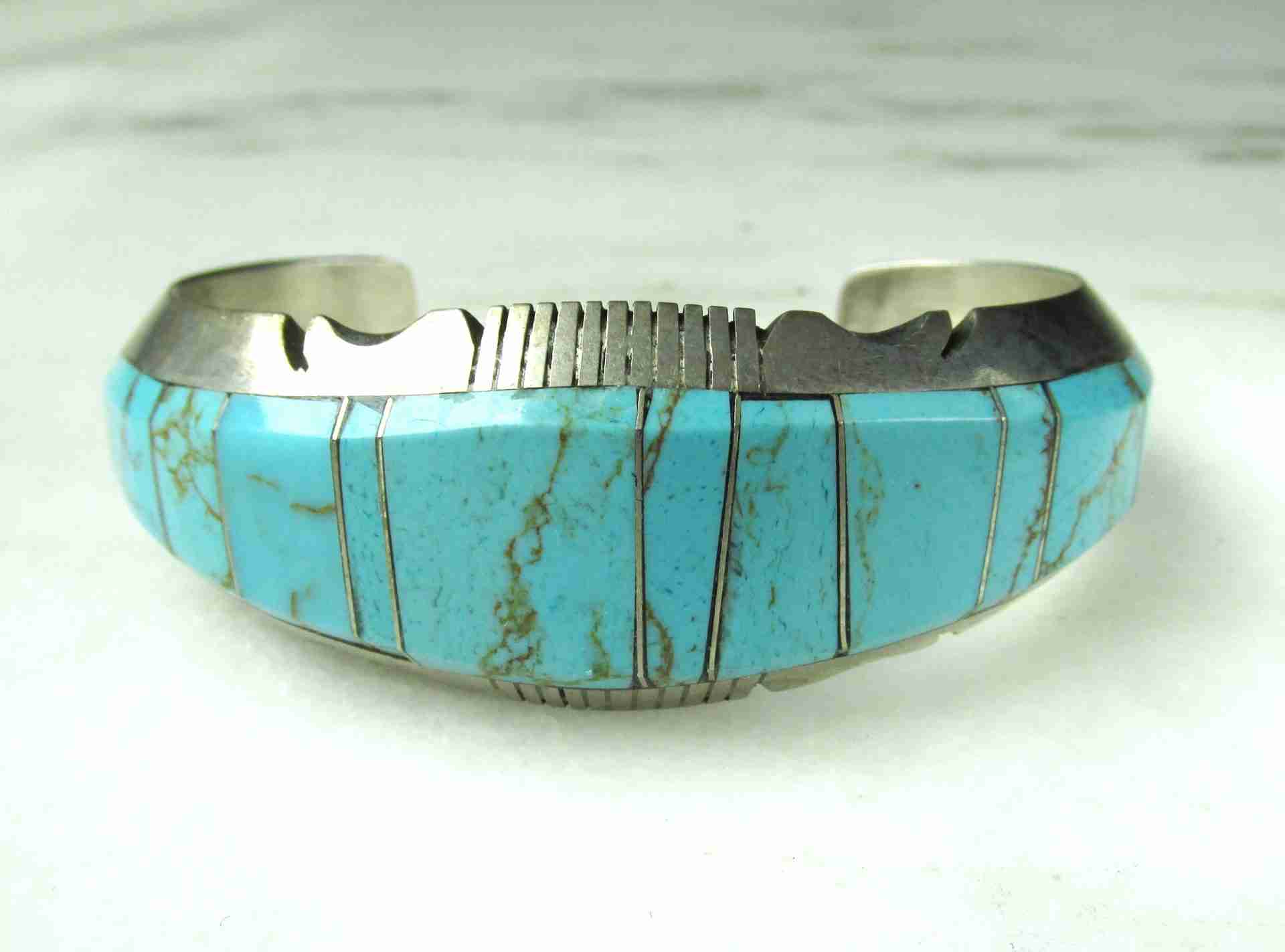Vintage Navajo Steve Francisco Turquoise Sterling Silver Cuff Bracelet ETC11172