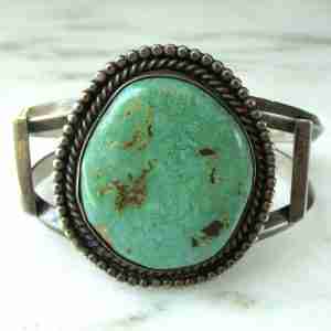 Vintage Sterling Silver Navajo Turquoise Cuff Bracelet ETC11184