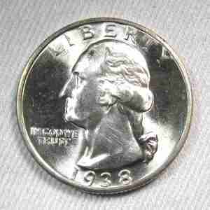 1938-S Silver Washington Quarter UNC Coin AT746