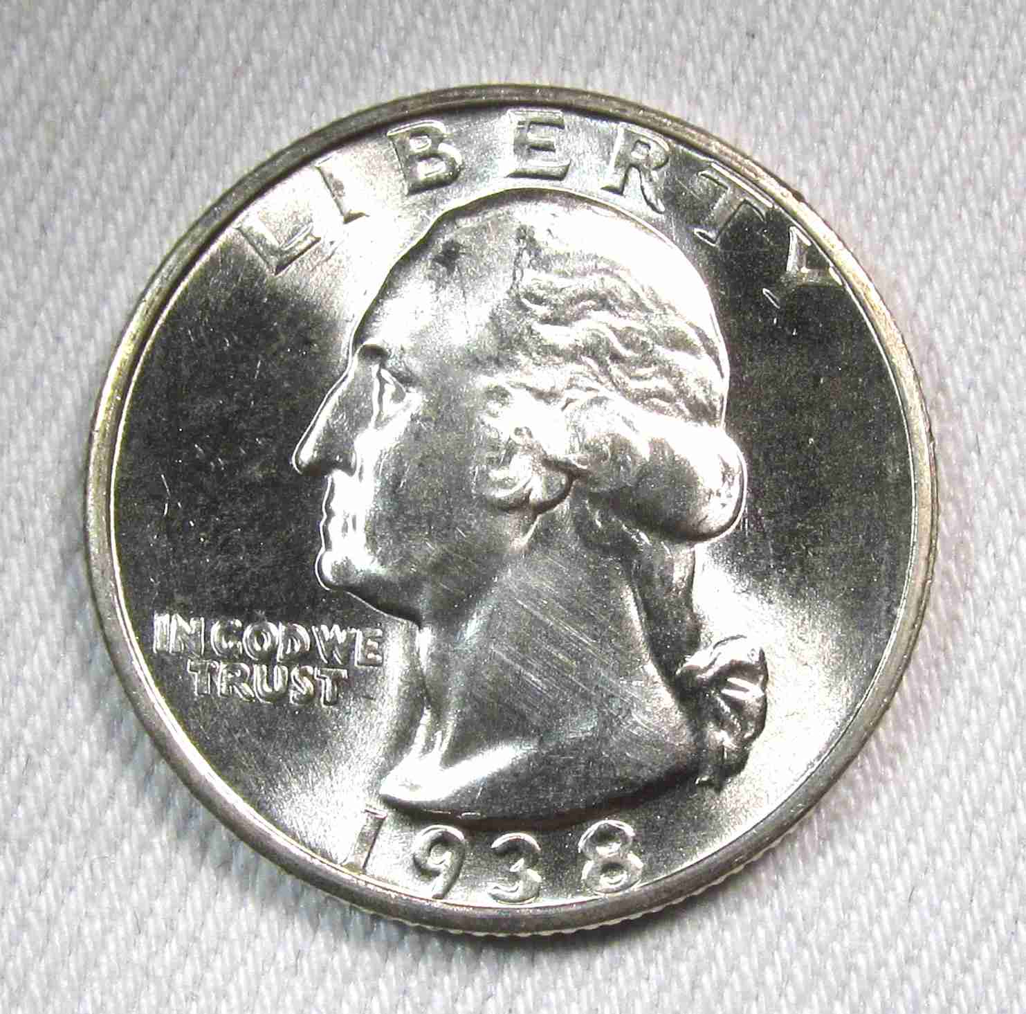 1938-S Silver Washington Quarter UNC Coin AT746