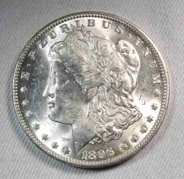 1896 Silver Morgan Dollar UNC Coin AT753