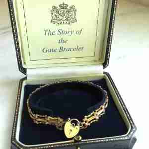14K Yellow Gold Solar England 8" Victorian Gate Bracelet ETC111