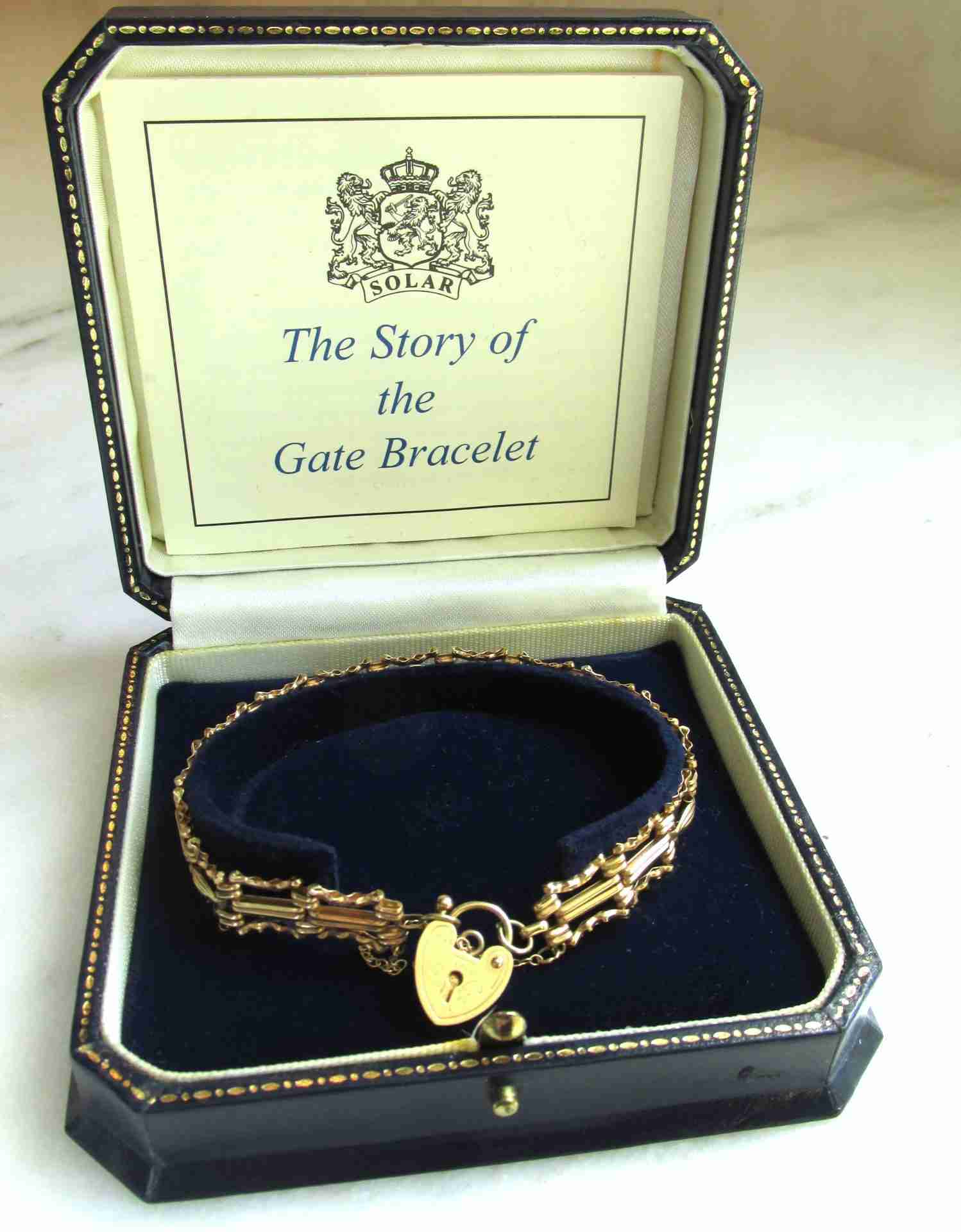 14K Yellow Gold Solar England 8" Victorian Gate Bracelet ETC111