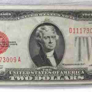1928D $2 US Large Red Seal Note XF PC914