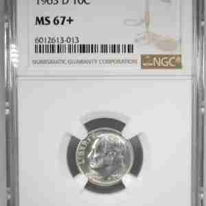 1963-D  Silver Roosevelt Dime NGC MS67+ Low Pop AJ126