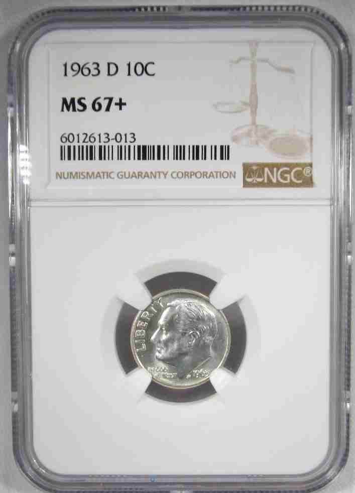 1963-D  Silver Roosevelt Dime NGC MS67+ Low Pop AJ126