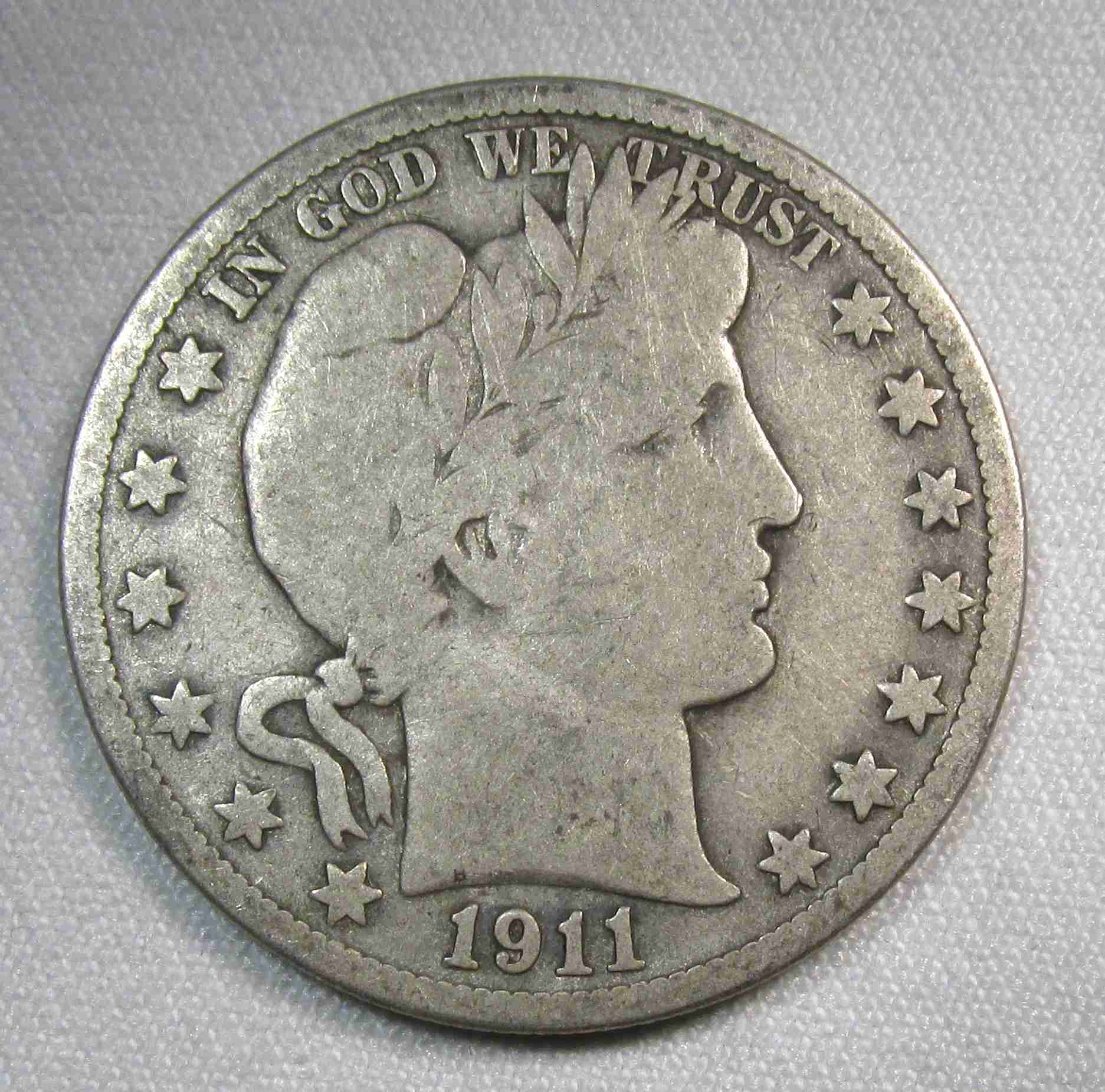 1911 Silver Barber Half Dollar VG Coin AU77