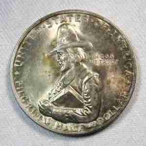 1920 Silver Pilgrim Commemorative Half Dollar CH UNC AU144