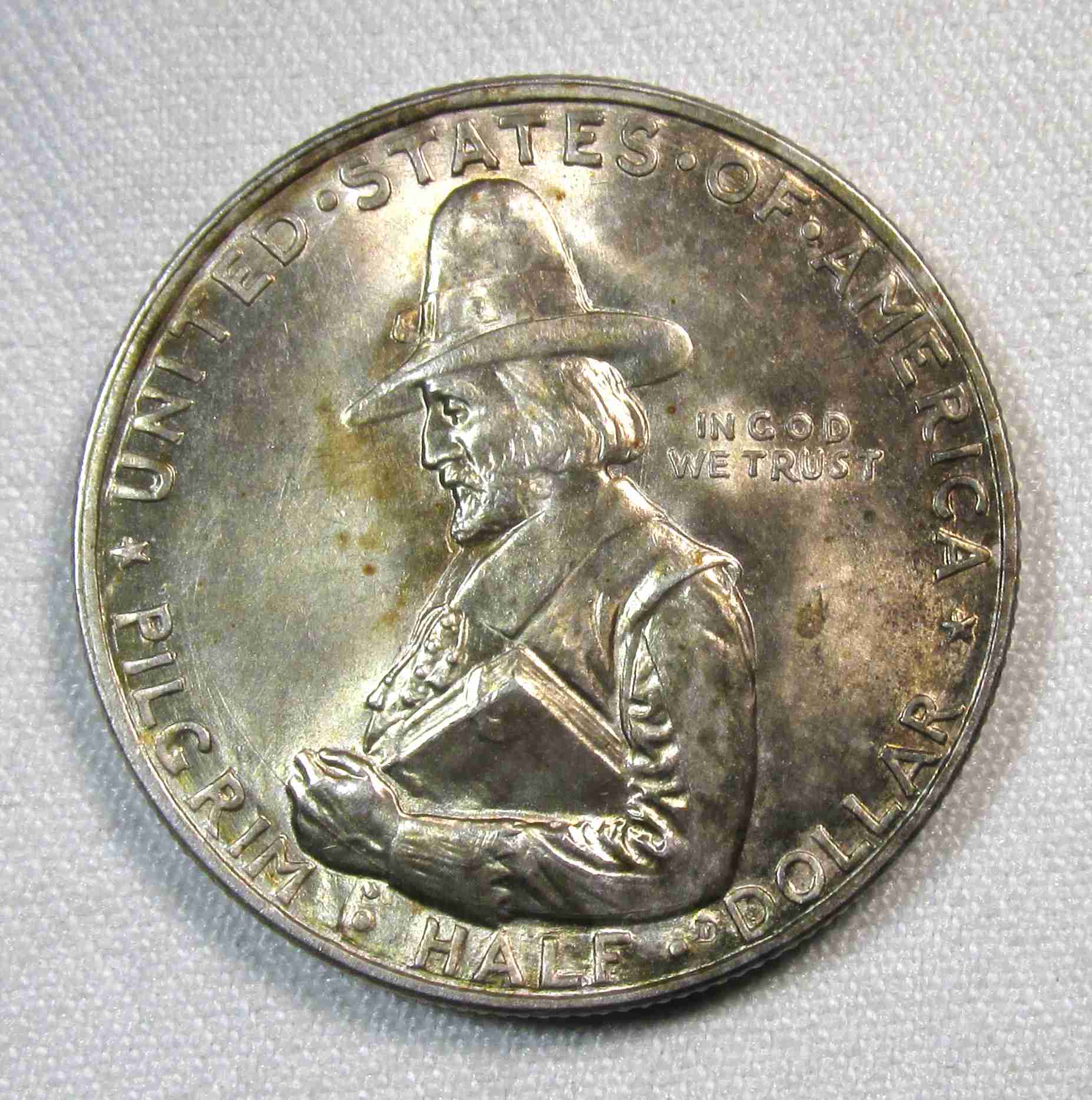 1920 Silver Pilgrim Commemorative Half Dollar CH UNC AU144