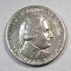 1927 Vermont Commemorative Silver Half Dollar UNC Details AU146