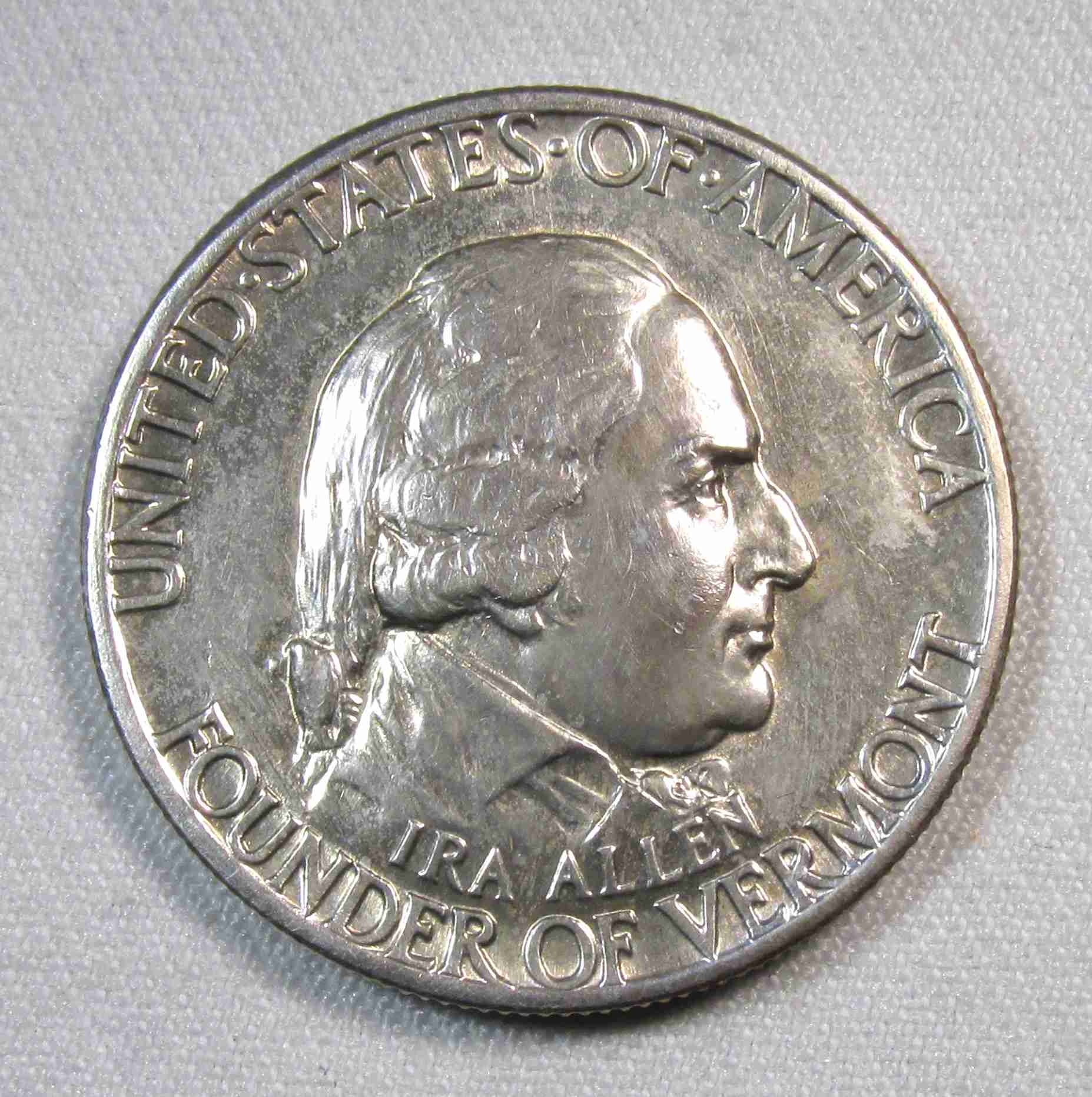 1927 Vermont Commemorative Silver Half Dollar UNC Details AU146
