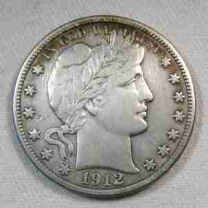 1912-D Silver Barber Half Dollar VF Details Coin AU156