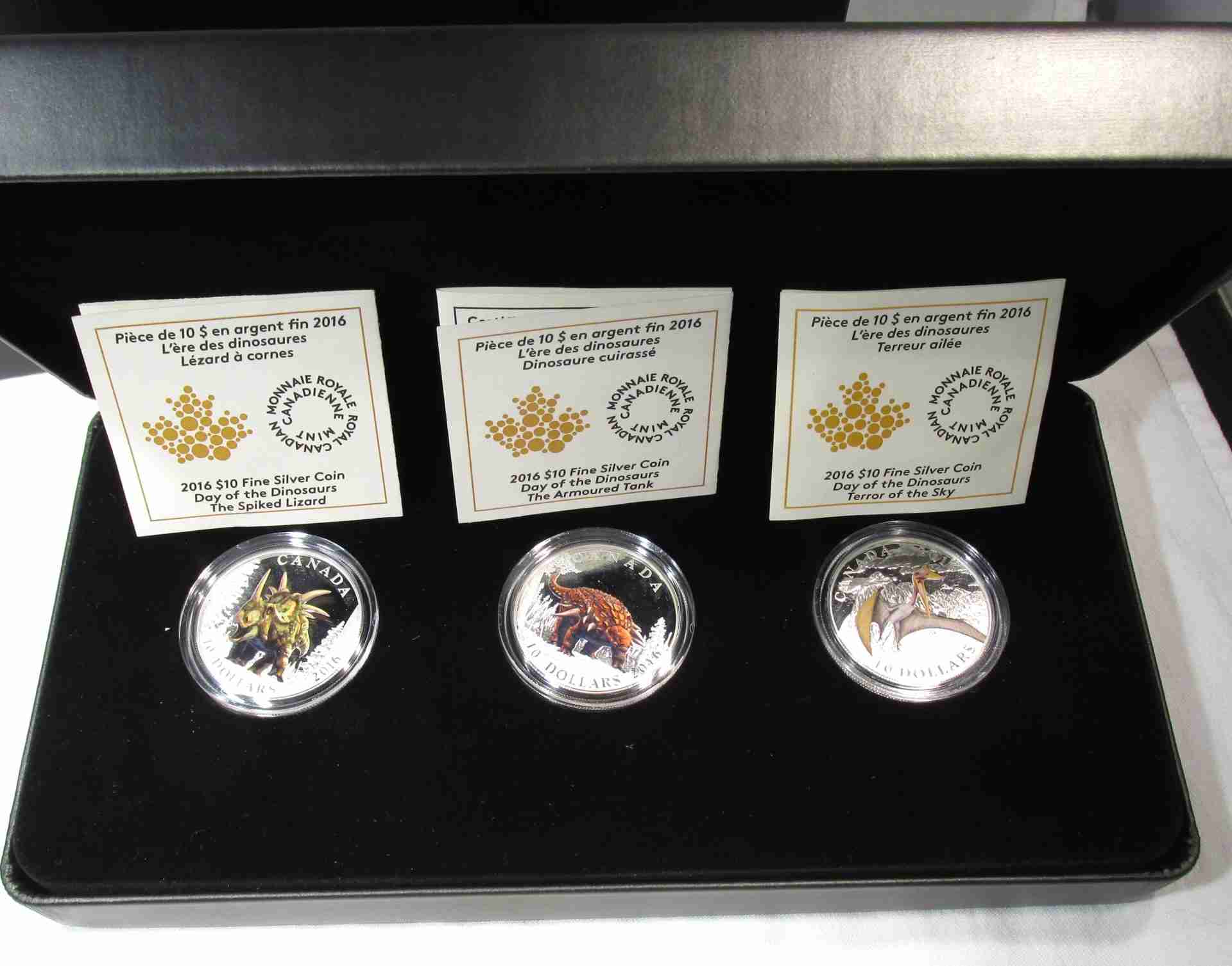 2016 3pc. Set Canada "Day of the Dinosaurs" .9999 Half oz. w/ OGP AU228