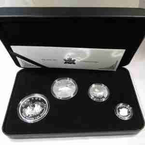 2004 .9999 Silver Arctic Fox 4 Coin Canadian Proof Set w/ OGP AU232