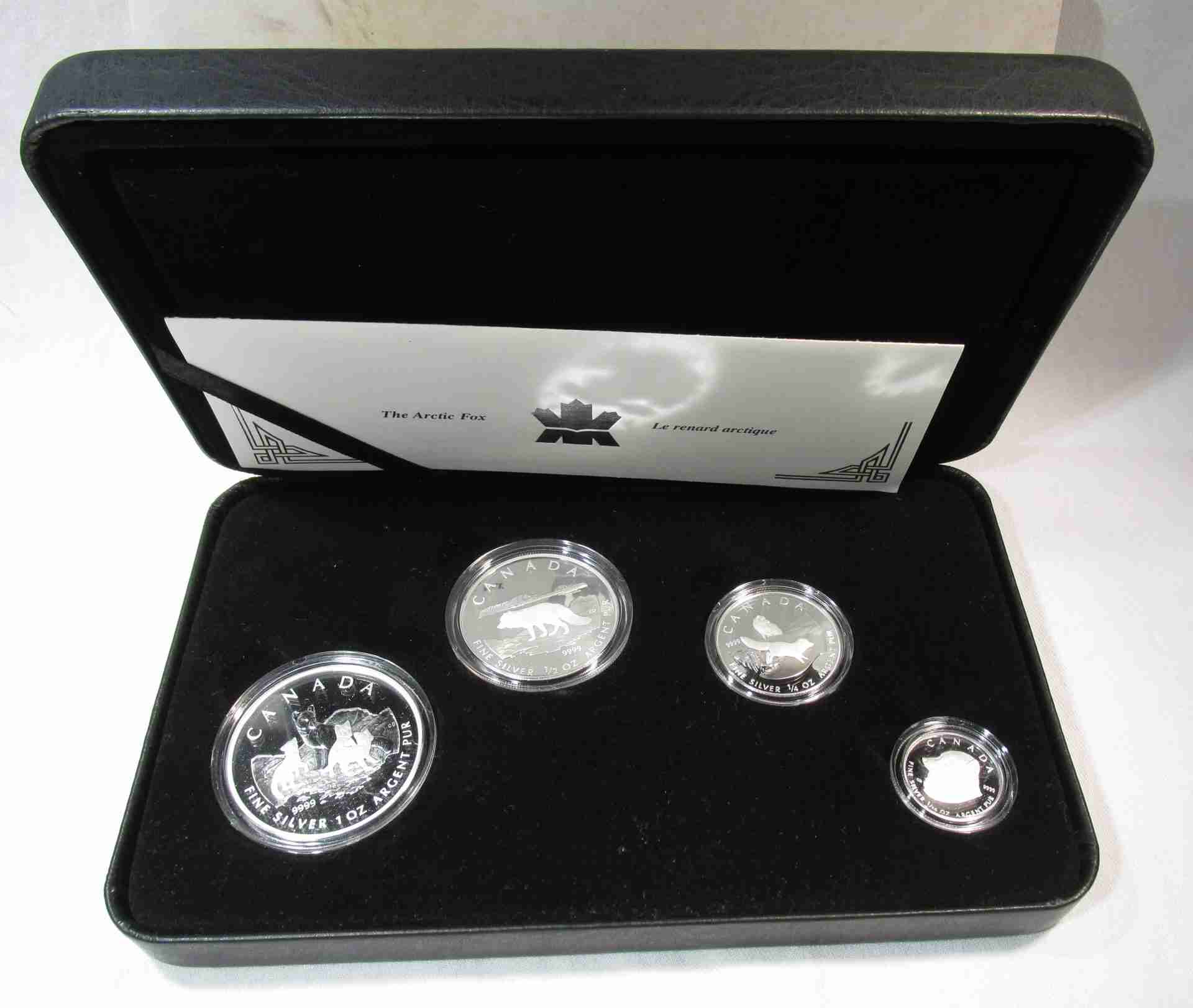 2004 .9999 Silver Arctic Fox 4 Coin Canadian Proof Set w/ OGP AU232