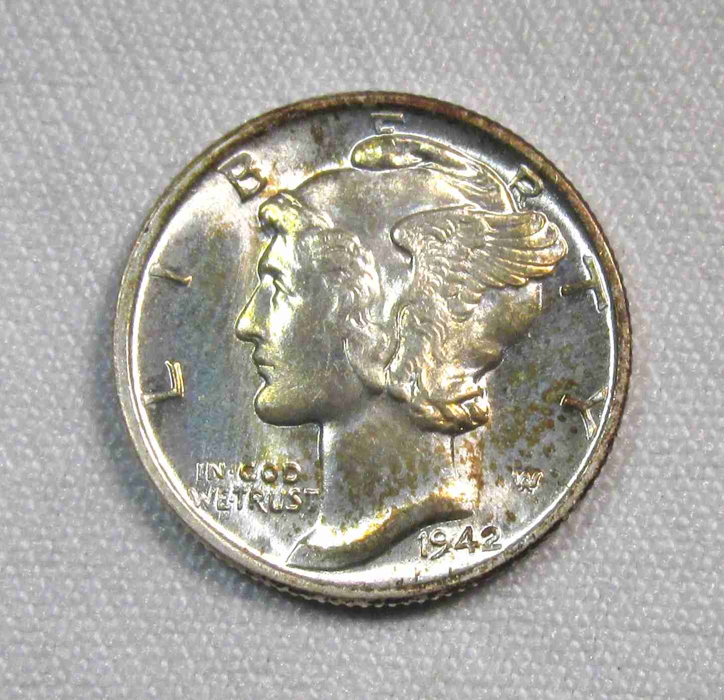 1942 Silver Mercury Dime GEM UNC FB Coin AU252